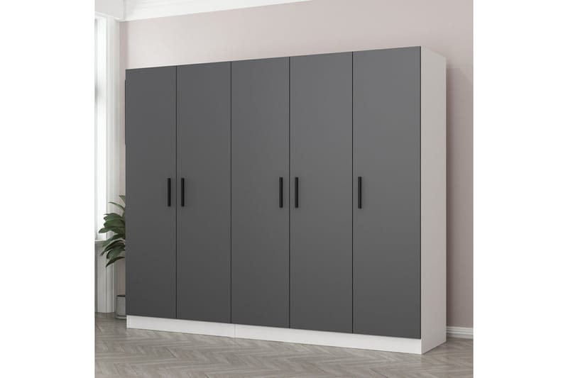Fruitland Garderob 225 cm - Grå/Vit - Förvaring - Klädförvaring - Garderob & garderobssystem