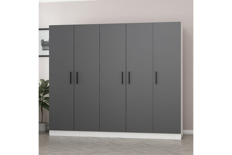 Fruitland Garderob 225 cm - Grå/Vit - Förvaring - Klädförvaring - Garderob & garderobssystem