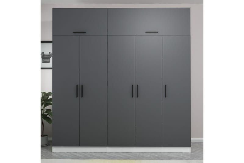 Fruitland Garderob 225 cm - Grå/Vit - Förvaring - Klädförvaring - Garderob & garderobssystem