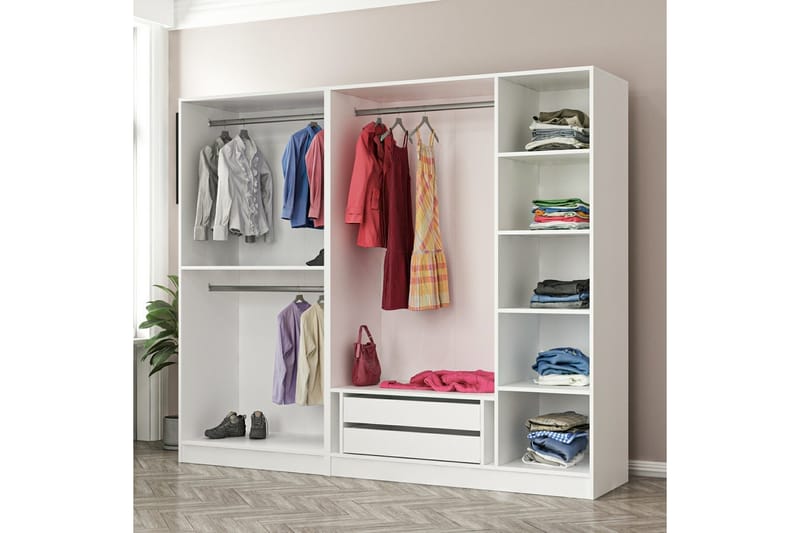 Fruitland Garderob 225 cm - Valnöt - Förvaring - Klädförvaring - Garderob & garderobssystem