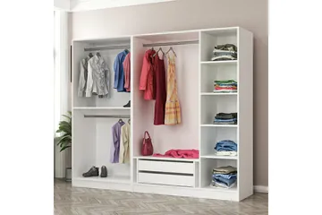 Fruitland Garderob 225 cm - Vit - Förvaring - Klädförvaring - Garderob & garderobssystem