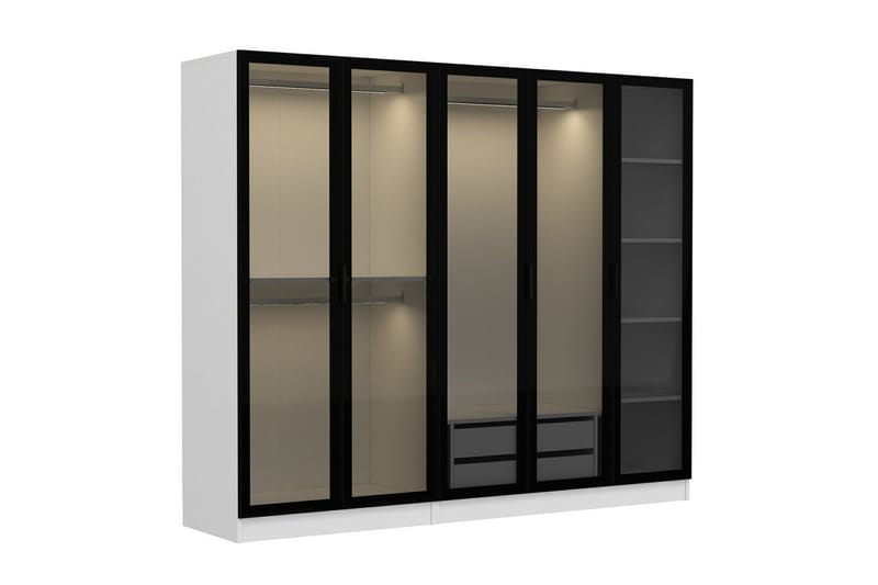 Fruitland Garderob 225 cm - Vit - Förvaring - Klädförvaring - Garderob & garderobssystem