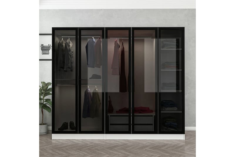 Fruitland Garderob 225 cm - Vit - Förvaring - Klädförvaring - Garderob & garderobssystem