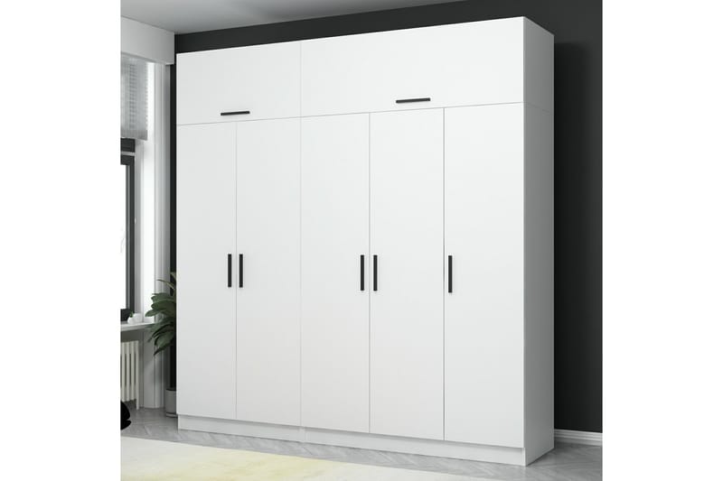 Fruitland Garderob 225 cm - Vit - Förvaring - Klädförvaring - Garderob & garderobssystem