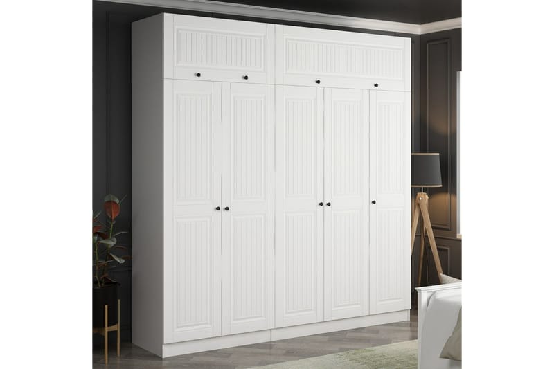 Fruitland Garderob 225 cm - Vit - Förvaring - Klädförvaring - Garderob & garderobssystem