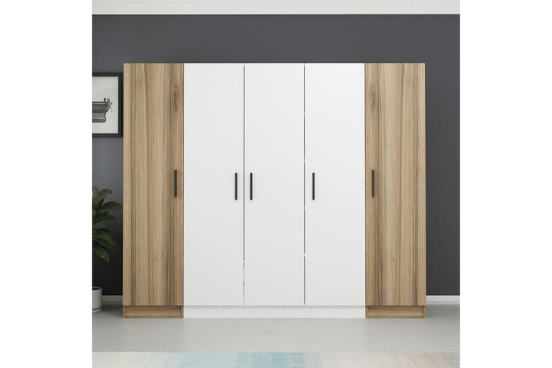 Fruitland Garderob 225 cm - Vit/Brun - Förvaring - Klädförvaring - Garderob & garderobssystem
