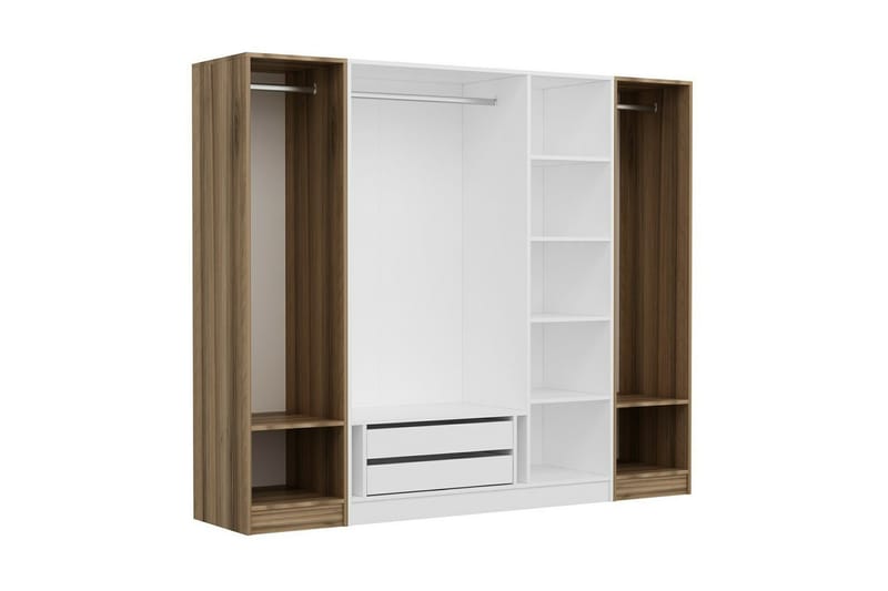 Fruitland Garderob 225 cm - Vit/Brun - Förvaring - Klädförvaring - Garderob & garderobssystem