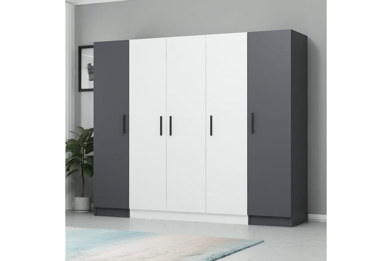 Fruitland Garderob 225 cm - Vit/Grå - Förvaring - Klädförvaring - Garderob & garderobssystem