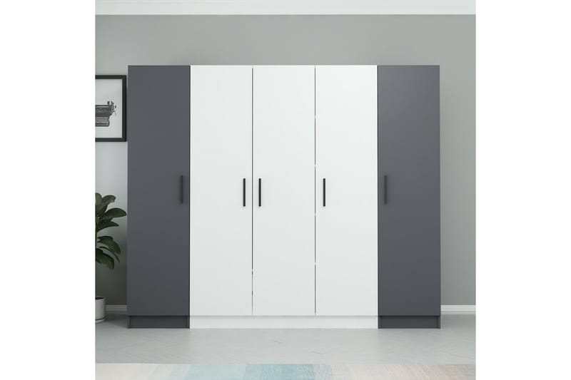 Fruitland Garderob 225 cm - Vit/Grå - Förvaring - Klädförvaring - Garderob & garderobssystem