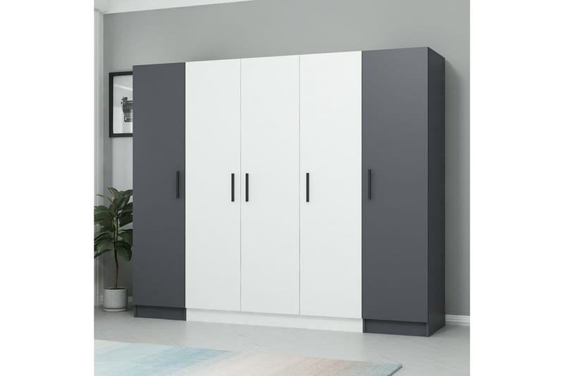 Fruitland Garderob 225 cm - Vit/Grå - Förvaring - Klädförvaring - Garderob & garderobssystem