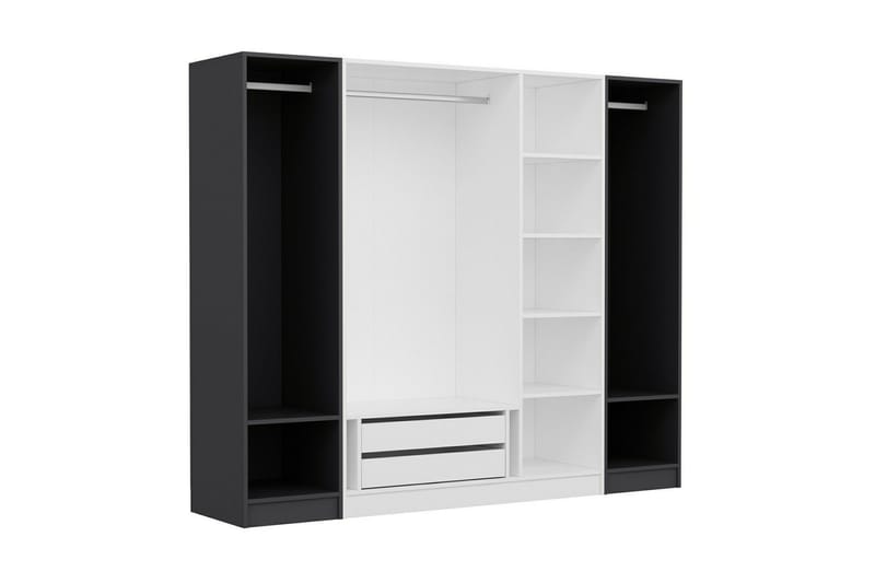 Fruitland Garderob 225 cm - Vit/Grå - Förvaring - Klädförvaring - Garderob & garderobssystem