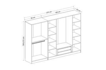 Fruitland Garderob 270 cm - Antracit - Förvaring - Klädförvaring - Garderob & garderobssystem