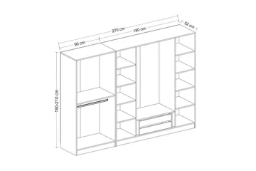 Fruitland Garderob 270 cm - Antracit - Förvaring - Klädförvaring - Garderob & garderobssystem