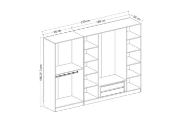 Fruitland Garderob 270 cm - Brun - Förvaring - Klädförvaring - Garderob & garderobssystem