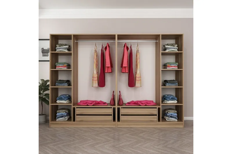 Fruitland Garderob 270 cm - Brun - Förvaring - Klädförvaring - Garderob & garderobssystem