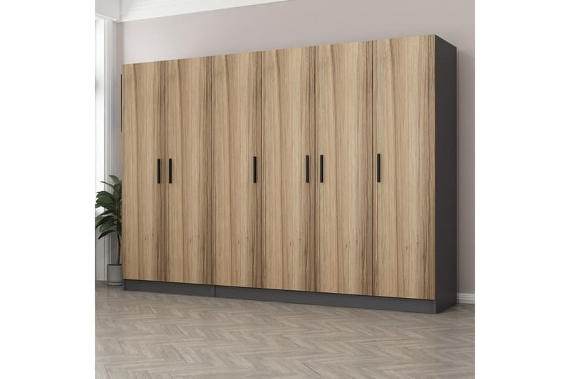 Fruitland Garderob 270 cm - Brun/Grå - Förvaring - Klädförvaring - Garderob & garderobssystem