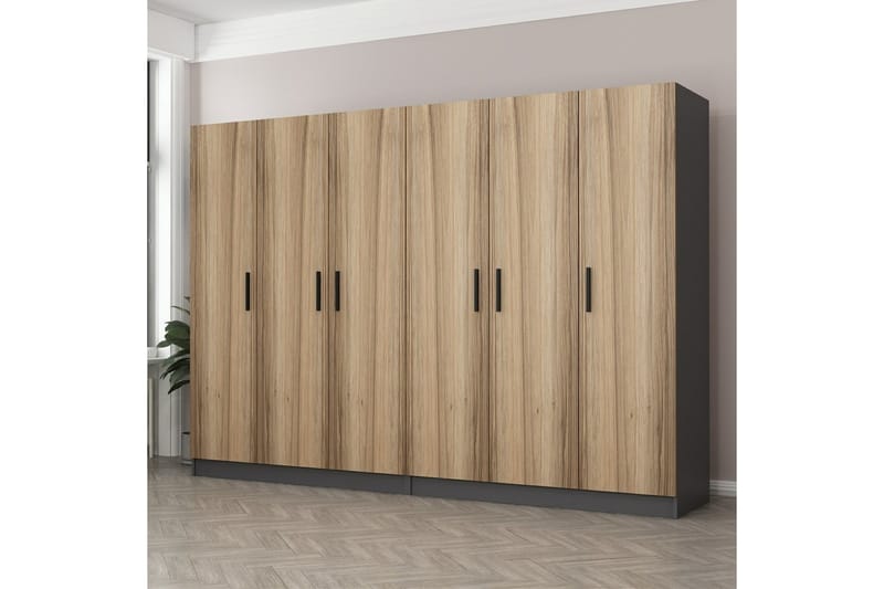 Fruitland Garderob 270 cm - Brun/Grå - Förvaring - Klädförvaring - Garderob & garderobssystem