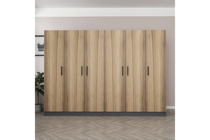 Fruitland Garderob 270 cm - Brun/Grå - Förvaring - Klädförvaring - Garderob & garderobssystem