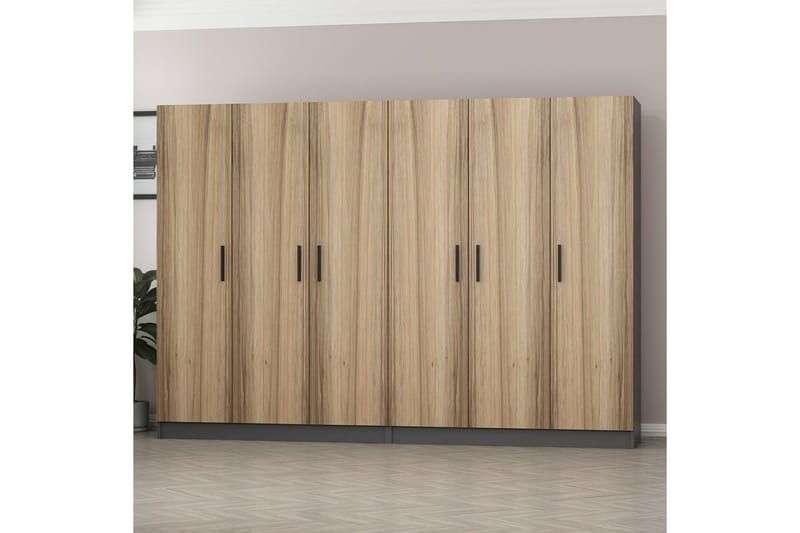 Fruitland Garderob 270 cm - Brun/Grå - Förvaring - Klädförvaring - Garderob & garderobssystem
