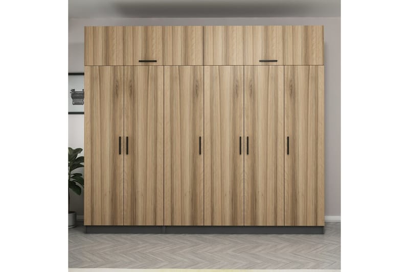 Fruitland Garderob 270 cm - Brun/Grå - Förvaring - Klädförvaring - Garderob & garderobssystem