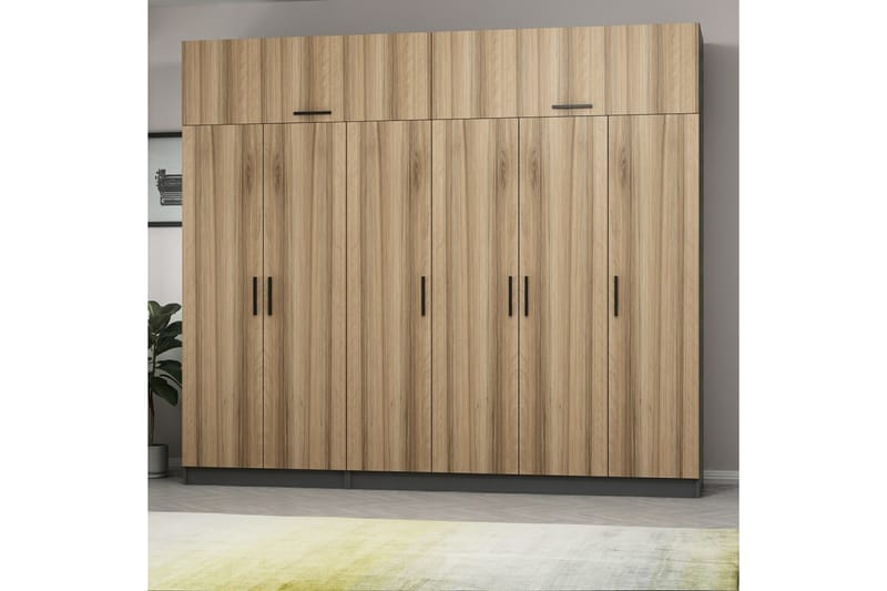 Fruitland Garderob 270 cm - Brun/Grå - Förvaring - Klädförvaring - Garderob & garderobssystem