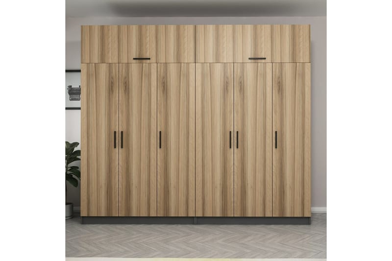 Fruitland Garderob 270 cm - Brun/Grå - Förvaring - Klädförvaring - Garderob & garderobssystem