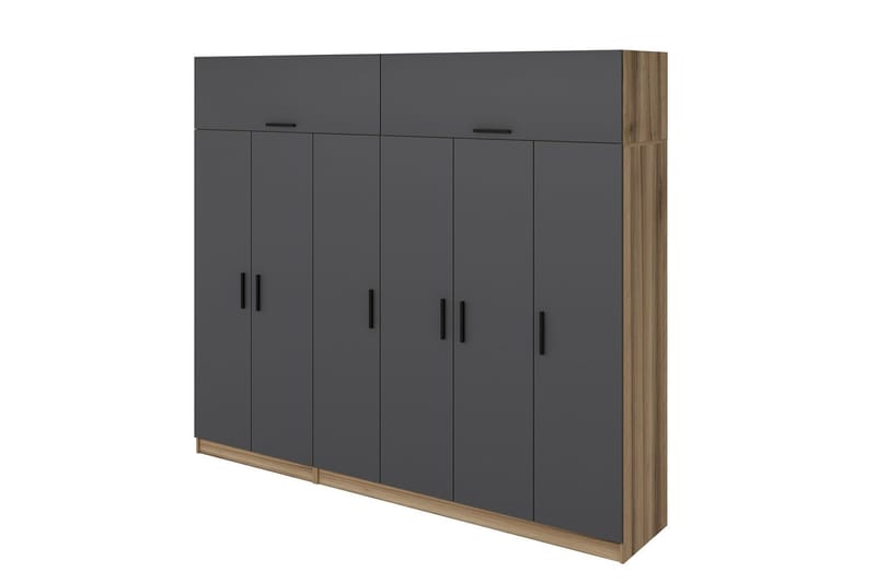 Fruitland Garderob 270 cm - Grå/Brun - Förvaring - Klädförvaring - Garderob & garderobssystem