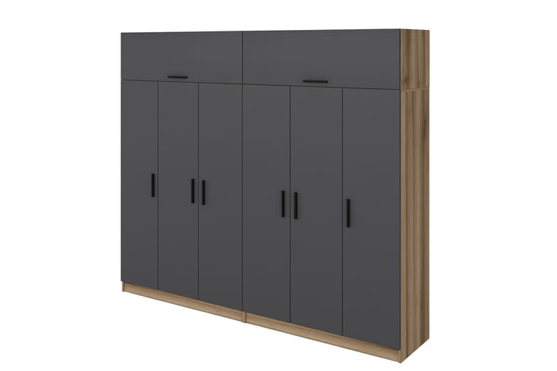 Fruitland Garderob 270 cm - Grå/Brun - Förvaring - Klädförvaring - Garderob & garderobssystem
