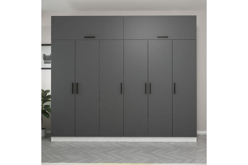 Fruitland Garderob 270 cm - Grå/Vit - Förvaring - Klädförvaring - Garderob & garderobssystem