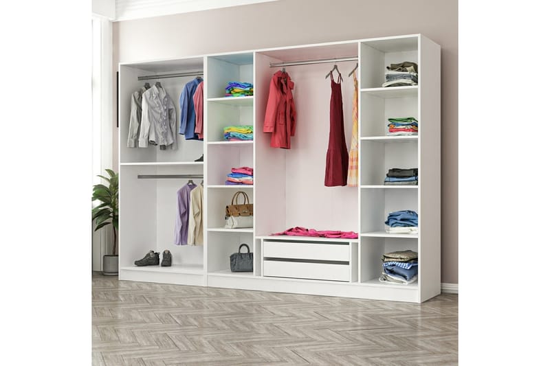 Fruitland Garderob 270 cm - Vit - Förvaring - Klädförvaring - Garderob & garderobssystem