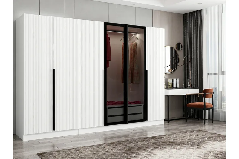 Fruitland Garderob 270 cm - Vit - Förvaring - Klädförvaring - Garderob & garderobssystem