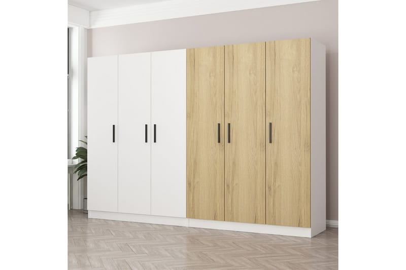 Fruitland Garderob 270 cm - Vit/Brun - Förvaring - Klädförvaring - Garderob & garderobssystem