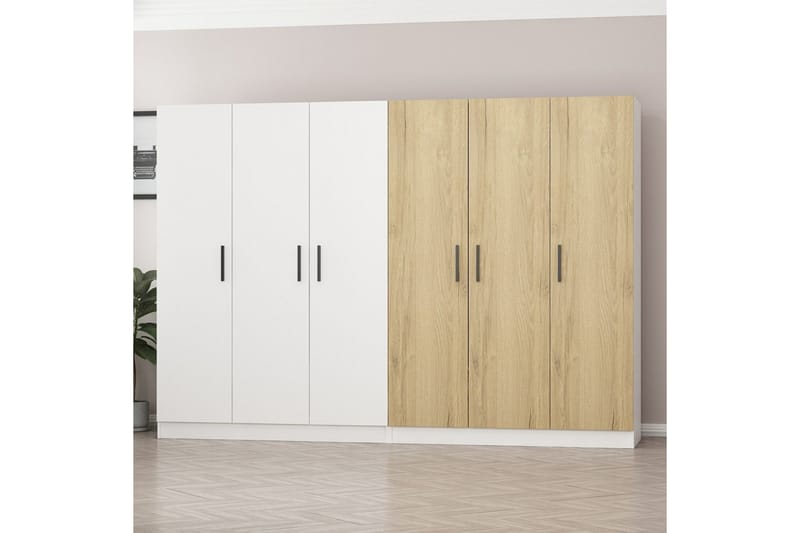 Fruitland Garderob 270 cm - Vit/Brun - Förvaring - Klädförvaring - Garderob & garderobssystem