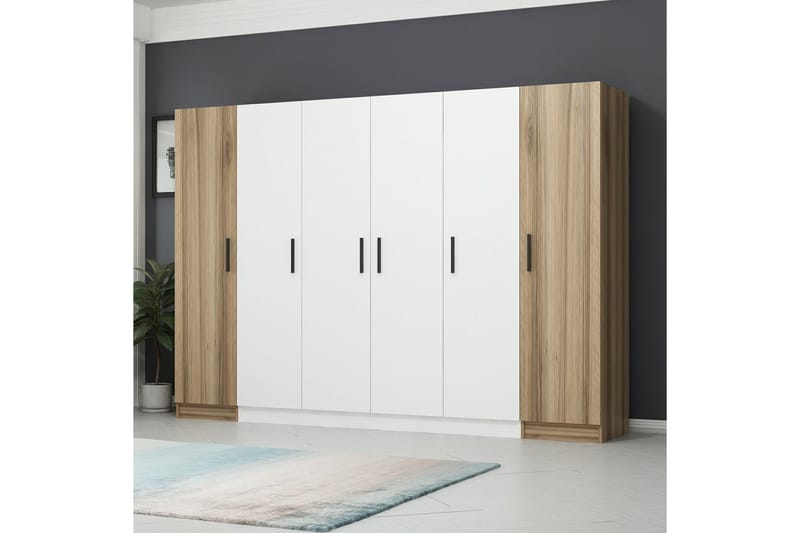 Fruitland Garderob 270 cm - Vit/Brun - Förvaring - Klädförvaring - Garderob & garderobssystem