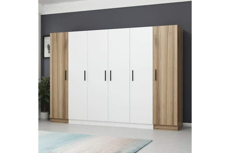 Fruitland Garderob 270 cm - Vit/Brun - Förvaring - Klädförvaring - Garderob & garderobssystem