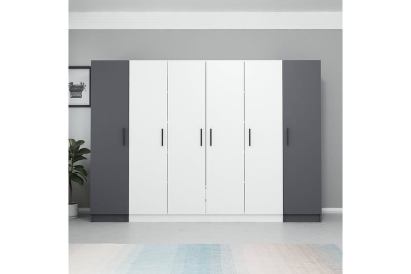 Fruitland Garderob 270 cm - Vit/Grå - Förvaring - Klädförvaring - Garderob & garderobssystem