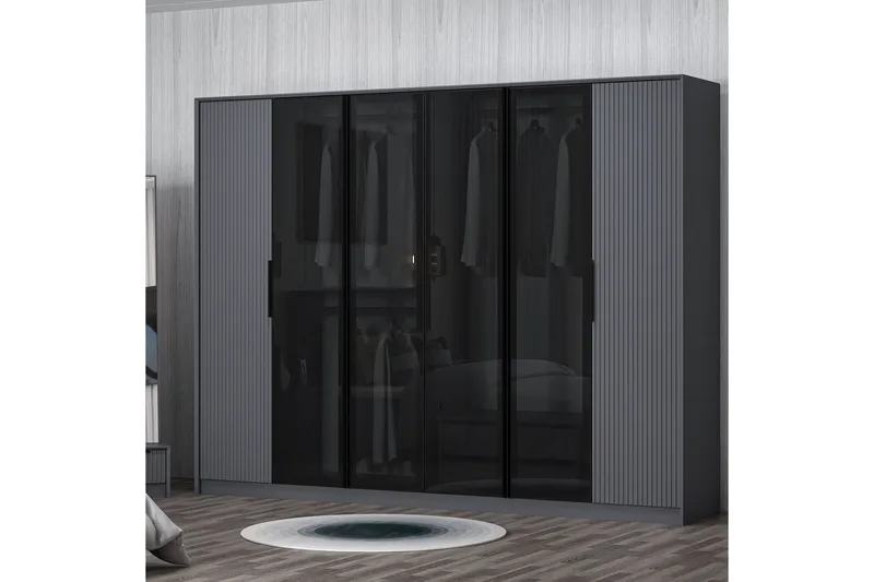 Fruitland Garderob 274x210 cm - Antracit - Förvaring - Klädförvaring - Garderob & garderobssystem