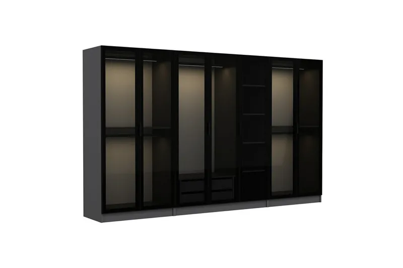 Fruitland Garderob 315 cm - Antracit - Förvaring - Klädförvaring - Garderob & garderobssystem