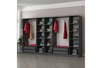 Fruitland Garderob 315 cm - Antracit - Förvaring - Klädförvaring - Garderob & garderobssystem