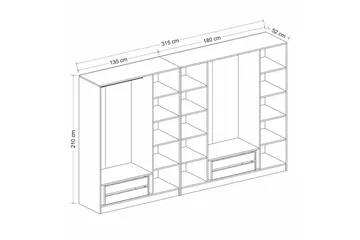 Fruitland Garderob 315 cm - Antracit - Förvaring - Klädförvaring - Garderob & garderobssystem