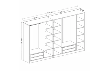Fruitland Garderob 315 cm - Antracit - Förvaring - Klädförvaring - Garderob & garderobssystem