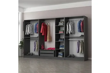 Fruitland Garderob 315 cm - Antracit - Förvaring - Klädförvaring - Garderob & garderobssystem