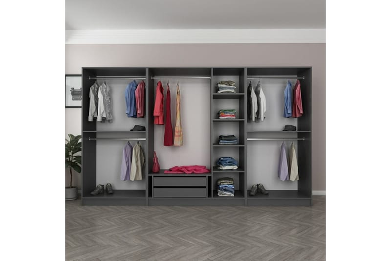 Fruitland Garderob 315 cm - Antracit - Förvaring - Klädförvaring - Garderob & garderobssystem