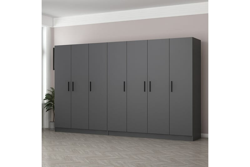 Fruitland Garderob 315 cm - Antracit - Förvaring - Klädförvaring - Garderob & garderobssystem