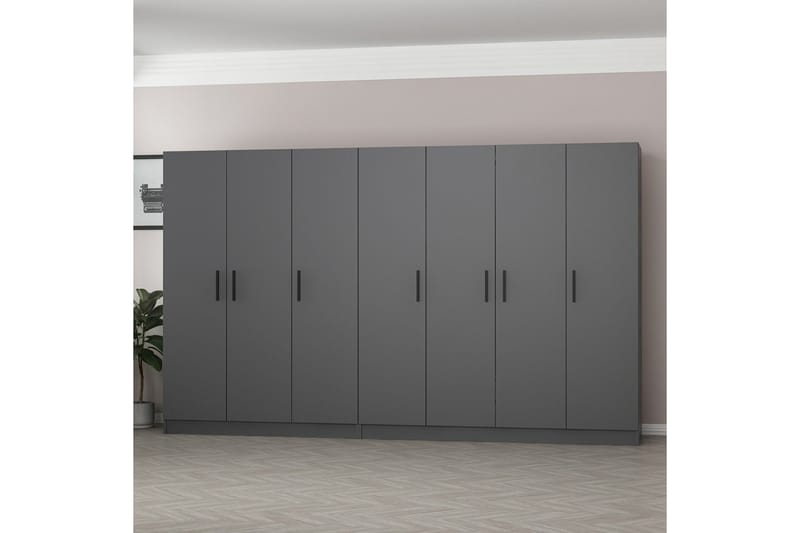 Fruitland Garderob 315 cm - Antracit - Förvaring - Klädförvaring - Garderob & garderobssystem