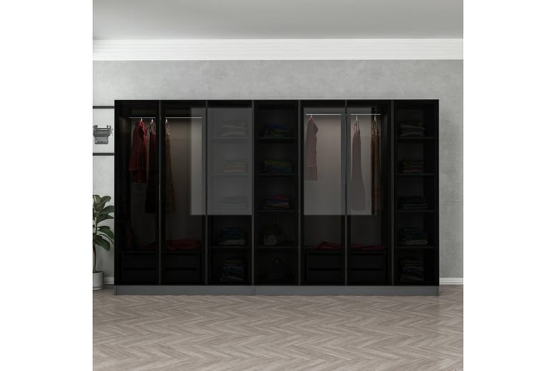 Fruitland Garderob 315 cm - Antracit - Förvaring - Klädförvaring - Garderob & garderobssystem