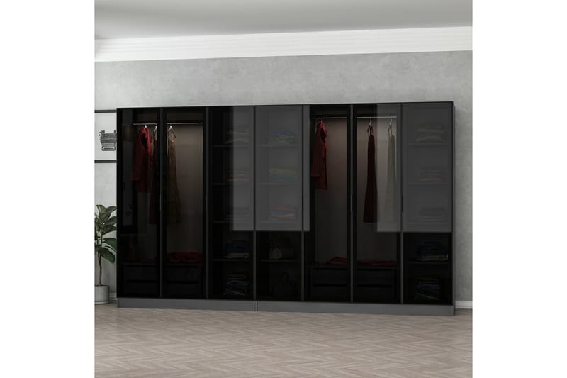 Fruitland Garderob 315 cm - Antracit - Förvaring - Klädförvaring - Garderob & garderobssystem