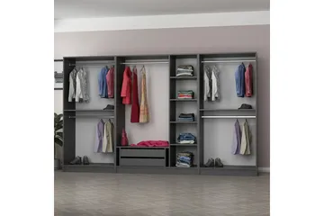 Fruitland Garderob 315 cm - Antracit - Förvaring - Klädförvaring - Garderob & garderobssystem
