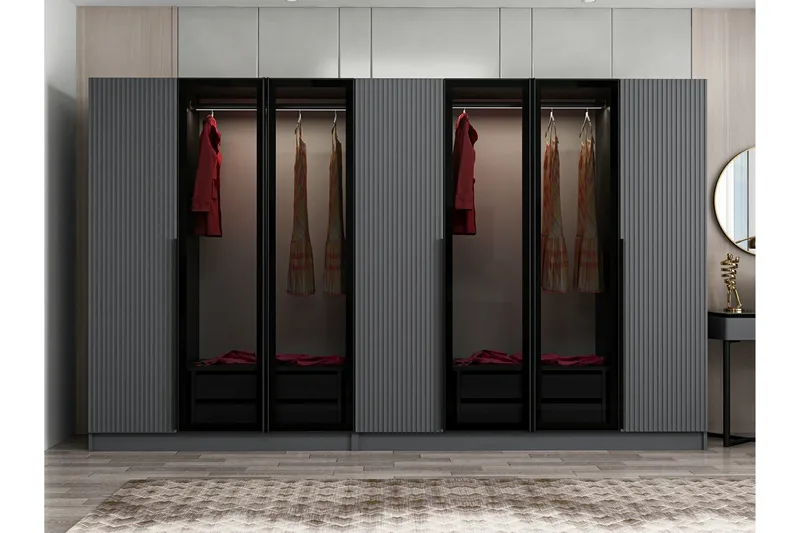 Fruitland Garderob 315 cm - Antracit - Förvaring - Klädförvaring - Garderob & garderobssystem