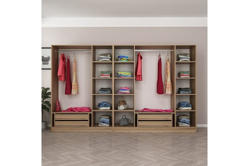 Fruitland Garderob 315 cm - Ek - Förvaring - Klädförvaring - Garderob & garderobssystem